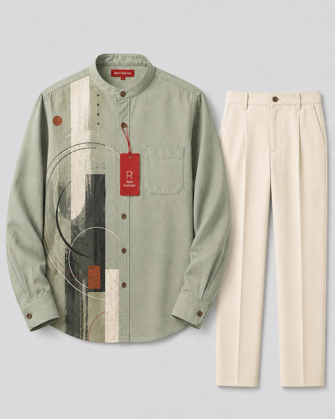 Red Fashion polished native men outfit